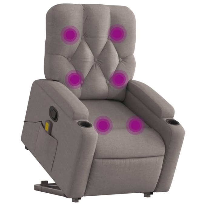 vidaXL - Sta-op-massagestoel - verstelbaar - stof - taupe
