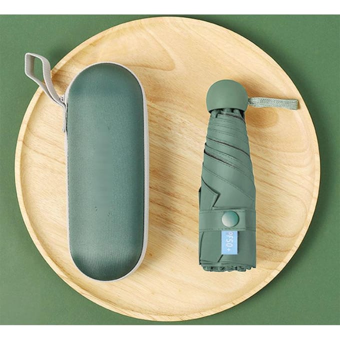 Capsule Sun Umbrella Parapluie anti-ultraviolet Mini parapluie cinq plis Ultra-léger Compact et portable one size beige