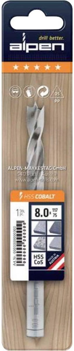 Houtdraaiboor 633 D.14mm Totale lengte 160mm HSS-Co5 ALPEN