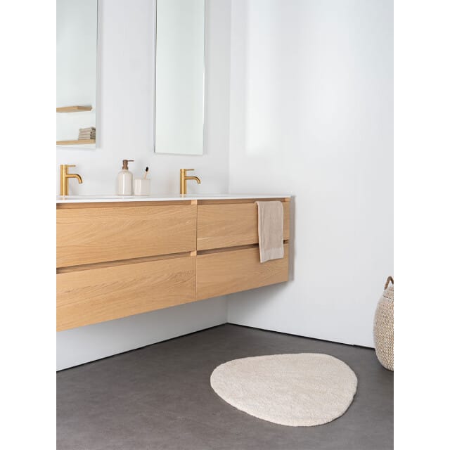 Badmat Beach - Creme 80 x 100 cm - Asymmetrische Katoenen Badmat