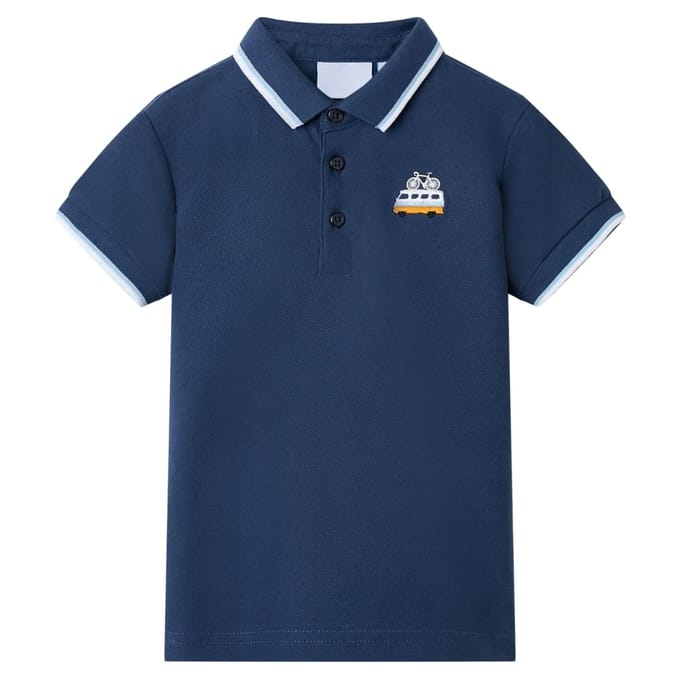 vidaXL Kinderpoloshirt 92 donkerblauw