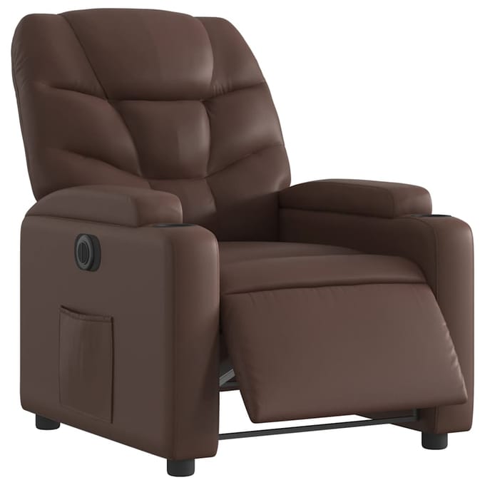 vidaXL - Fauteuil - verstelbaar - elektrisch - kunstleer - bruin