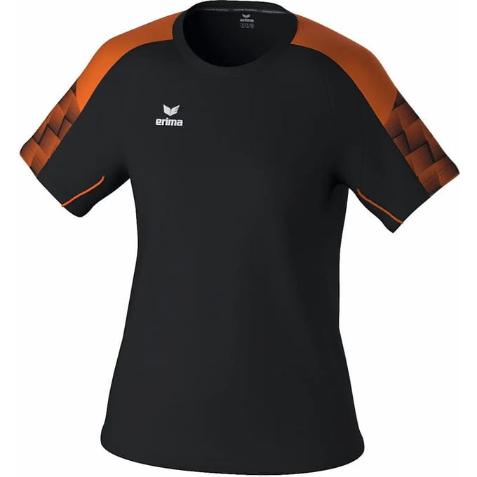Erima Evo Star T-Shirt Dames - Zwart / Oranje | Maat: 42