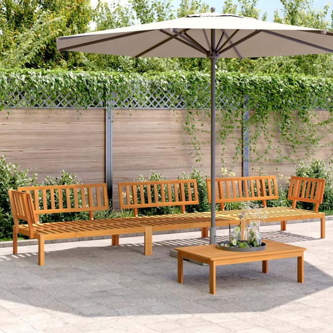 vidaXL 4-delige Loungeset pallet massief acaciahout