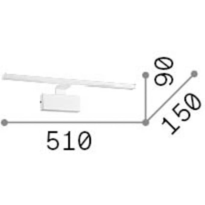 IDEAL LUX LED wandlamp Alma, messingkleurig metaal, breedte 51 cm