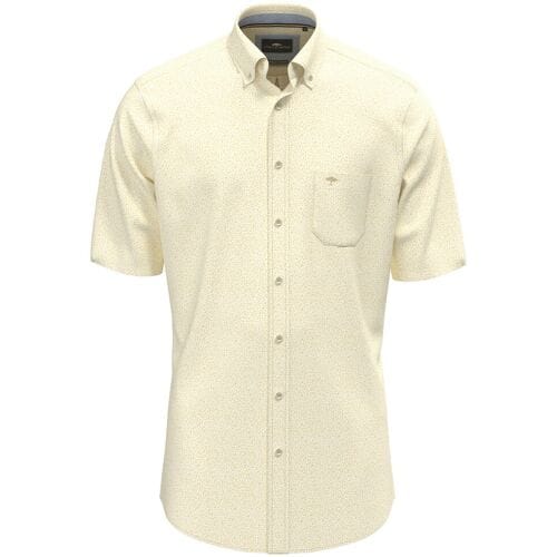 Fynch-Hatton Overhemd Minimal Flower Pattern Button-Down Pale Yellow / male
