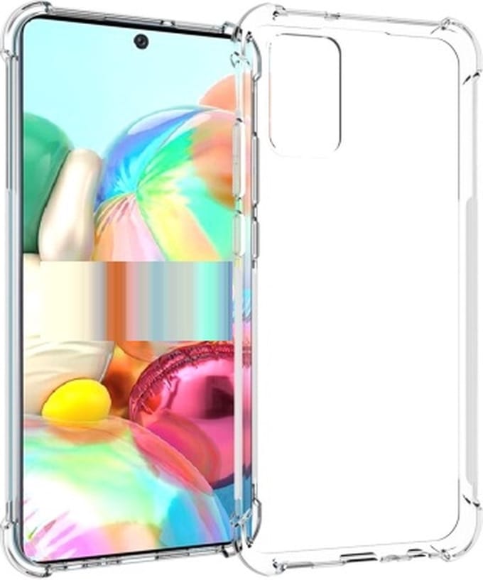Anti Shock silicone back cover Geschikt voor Samsung Galaxy A41/Transparant hoesje + Gratis screenprotector