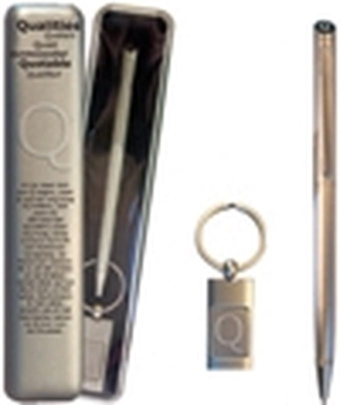 Pen en sleutelhanger giftset letter Q