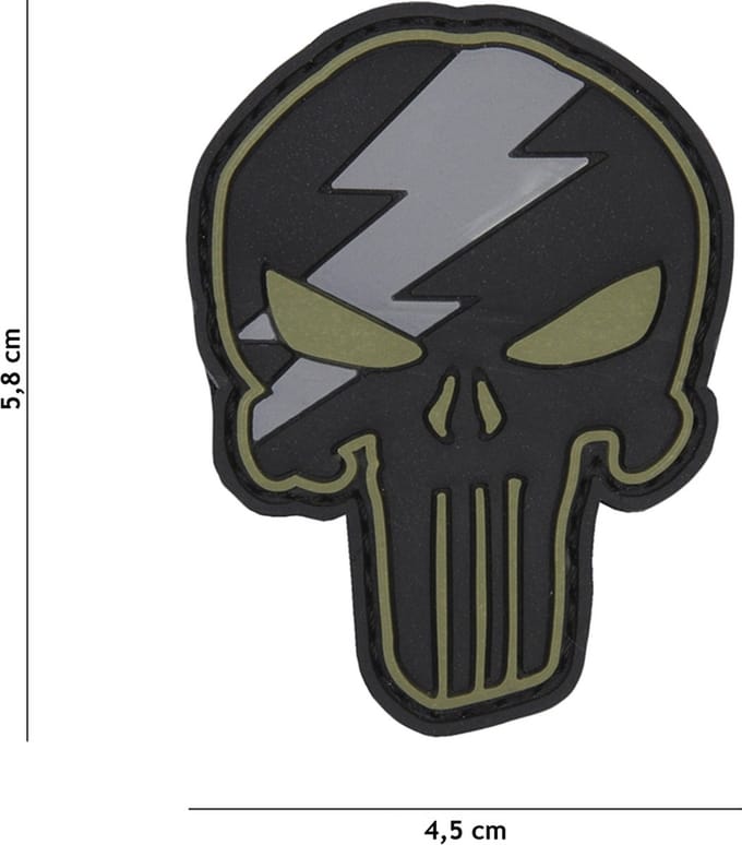 101 Inc Embleem 3D Pvc Punisher Thunder Groen  9007