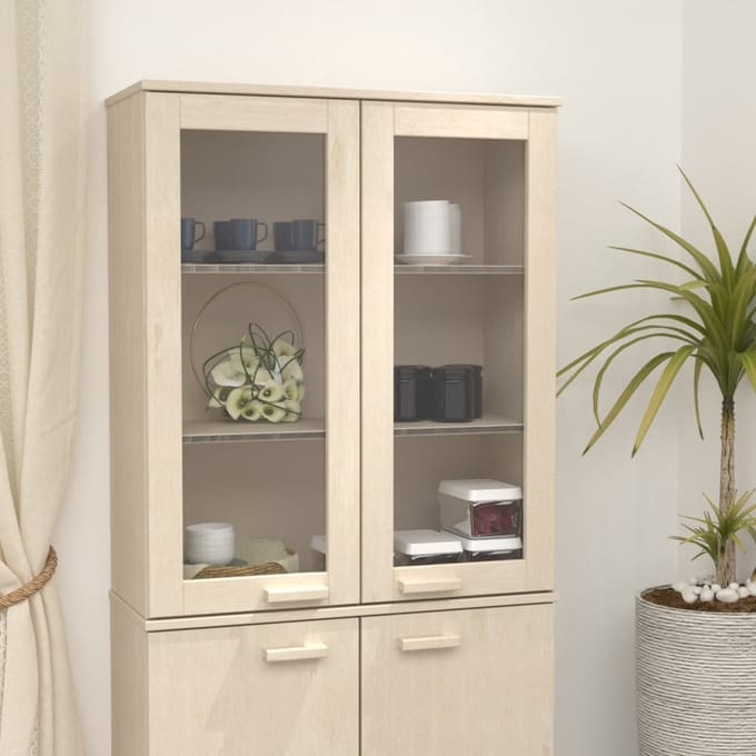 vidaXL - Opzetkast - HAMAR - 85x35x100 - cm - massief - grenenhout - honingbruin