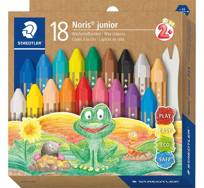 STAEDTLER Noris Junior waskrijt - kartonnen etui met 18 kleuren
