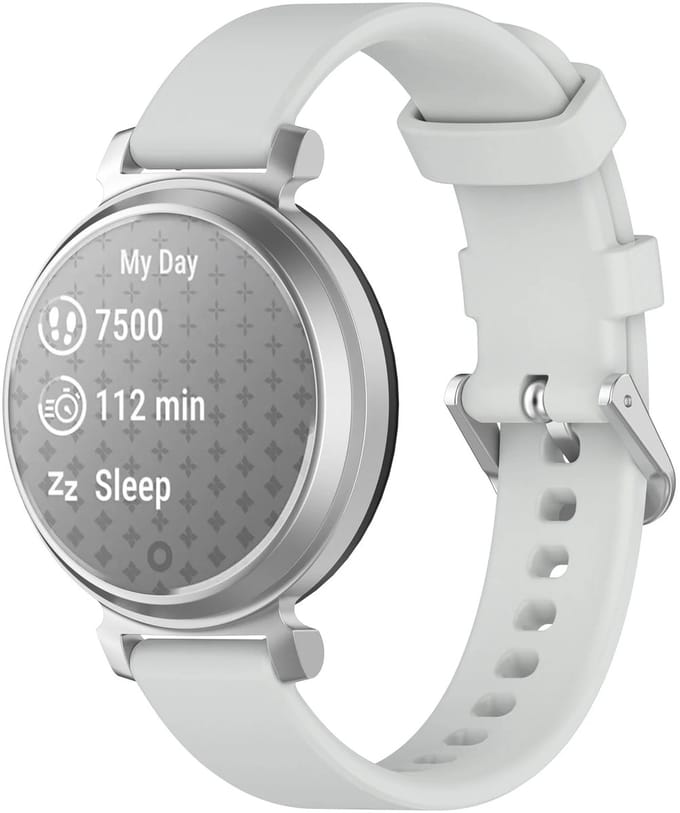 Strap-it Siliconen 'Classic' bandje geschikt voor Garmin Lily 2 / Pebble Round 2 - Licht grijs