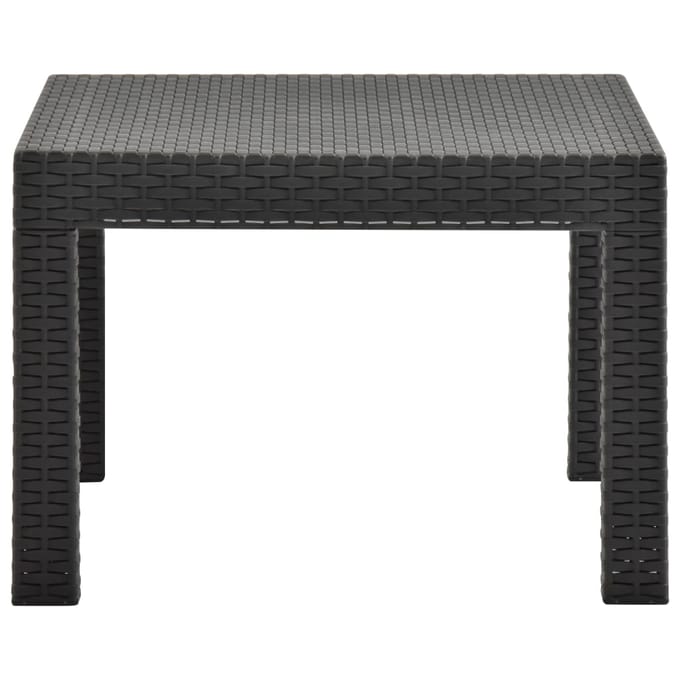 vidaXL - Tuintafel - 58x58x41 - cm - PP - rattan - antracietkleurig