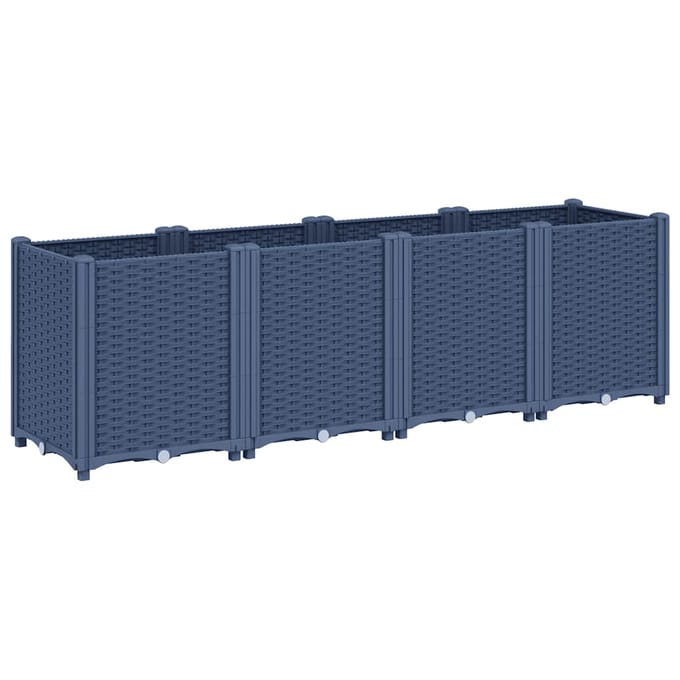 vidaXL - Plantenbak - 160x40x53 - cm - polypropeen - blauwgrijs