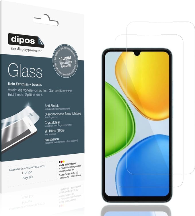 dipos – 2x Pantserfolie geschikt voor Honor Play 80 | 9H Screenprotector