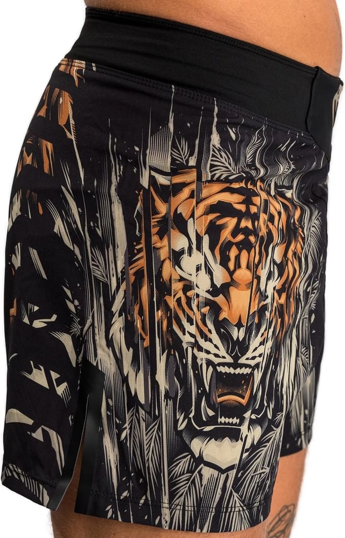 Venum Tiger Fight Shorts Zwart Neon Oranje - S