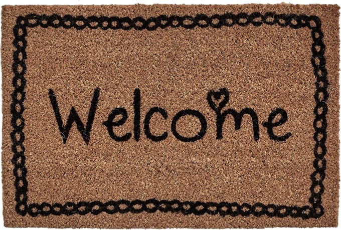 MD Entree - Deurmat - Kokosmat - Freestyle - Beaded Border Welcome - 40 x 60 cm