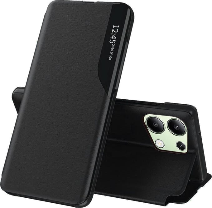 Hoesje geschikt voor Xiaomi Redmi Note 13 4G - Techsuit eFold Book Case - Zwart