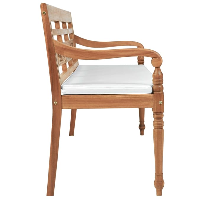 vidaXL - Bank - Batavia - met - kussens - 150 - cm - teakhout