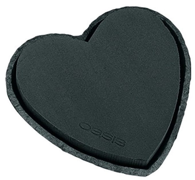 Steekschuim hart zwart 33cm 2 stuks bruiloft decoratie