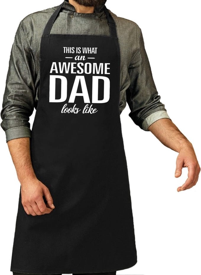 Awesome dad bbq/keuken schort heren -  One size - Zwart