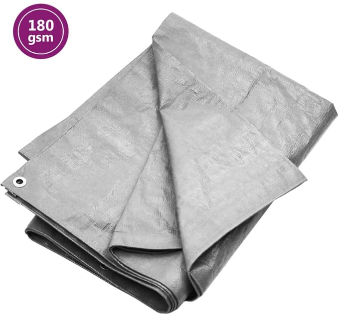Tarpaulin 180 g/m² 4x8 m Grey HDPE
