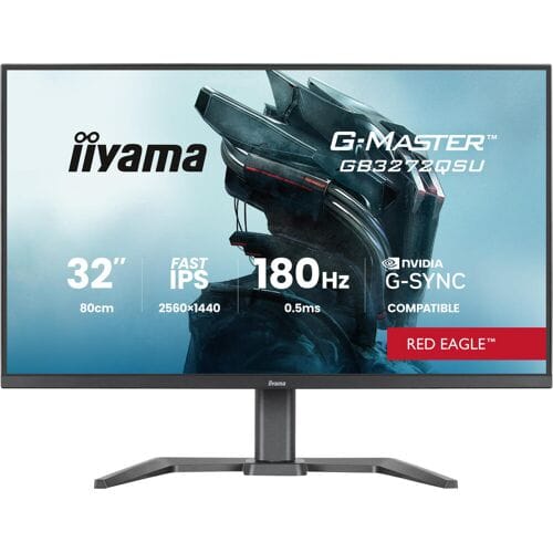 iiyama G-Master GB3272QSU-B1 Red Eagle - 32 inch - QHD - IPS - 180 Hz - Verstelbaar - HDR 10 - G-Sync Compatible