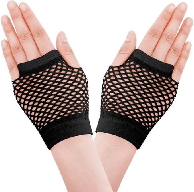 Go Go Gadget - Net handschoenen - Kort - Vingerloos - 1 paar - Zwart