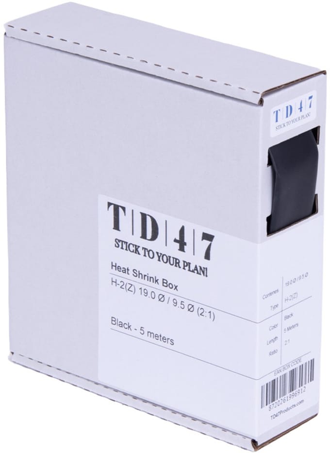 TD47 Krimpkous Box H-2(Z) 19.0Ø / 9.5Ø 5m - Zwart