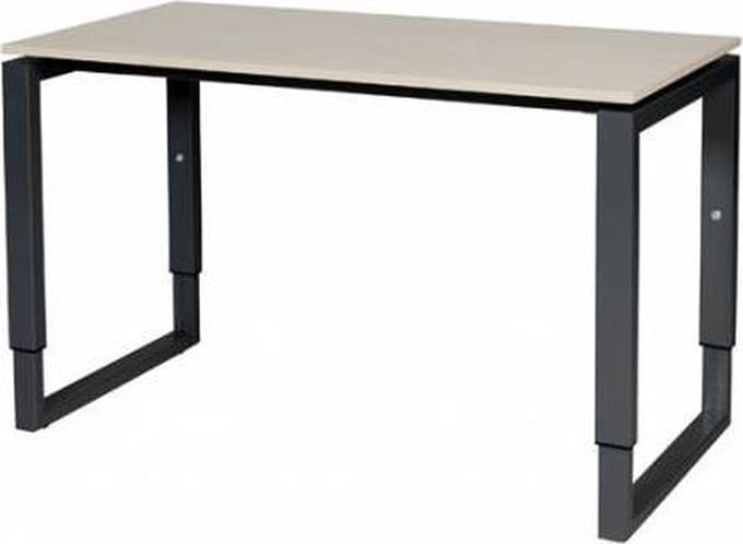Verstelbaar Bureau - Plus 120x60 Eiken - zwart frame