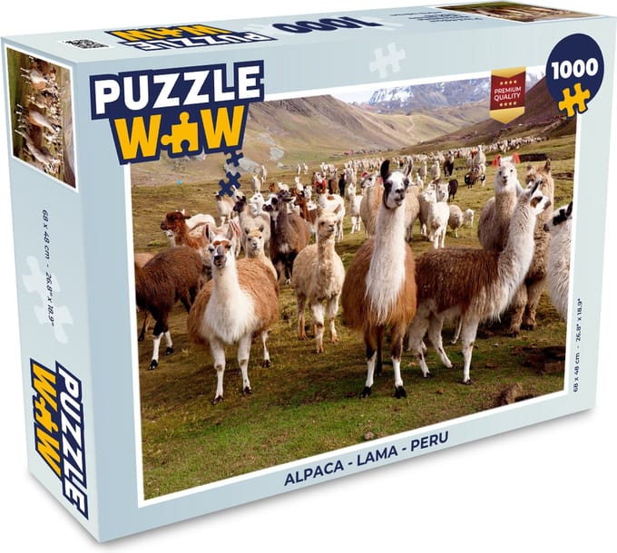 Puzzel Alpaca - Lama - Peru - Legpuzzel - Puzzel 1000 stukjes volwassenen