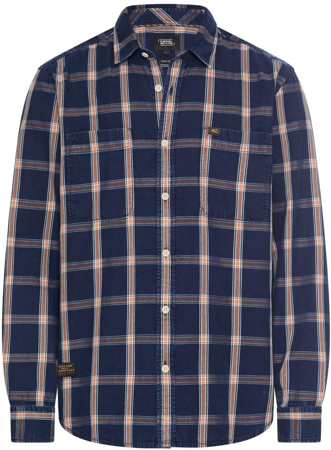 camel active Hemd met borstzakken - Maat - Blauw-Oranjemenswear-M
