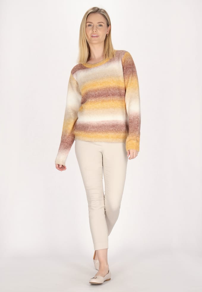 usha Jumper Dames Bruin Veelkleurig
