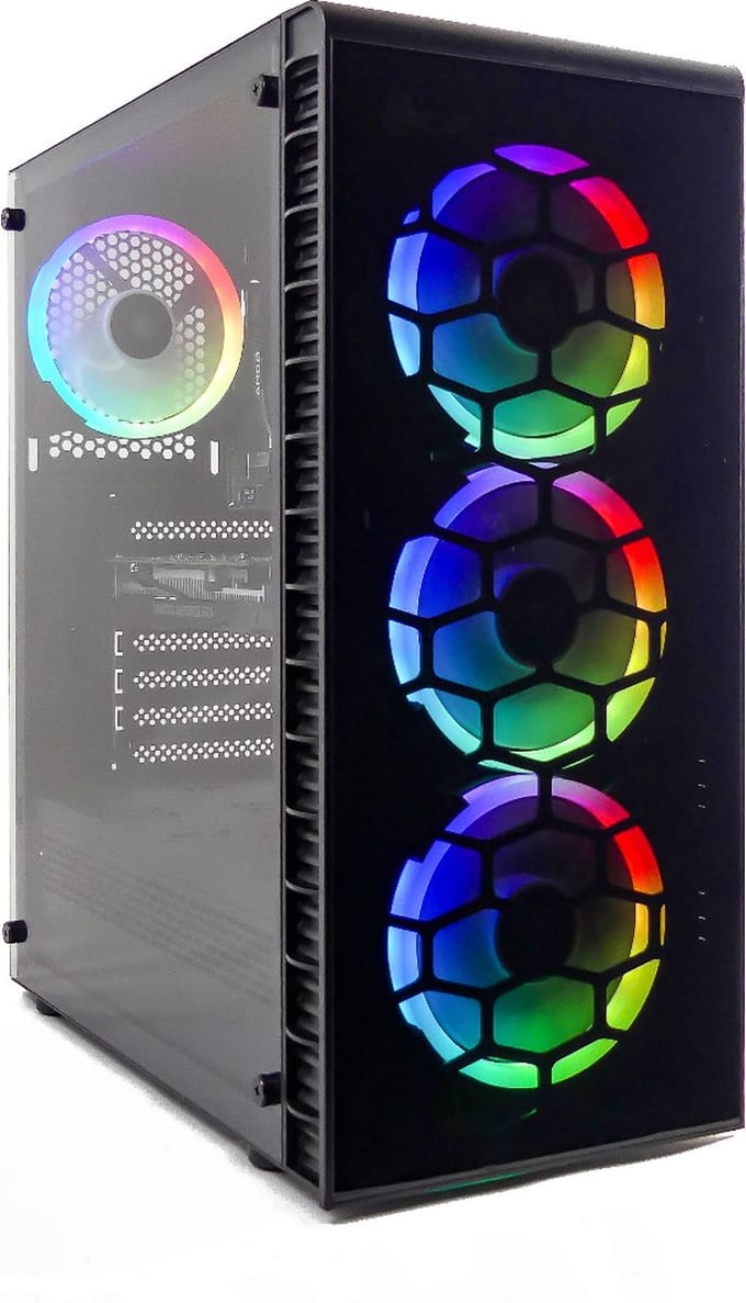 Basic 6-Core Allround Game PC - Ryzen 5 5500 - RTX 5060 8GB - 32GB RAM - 500GB SSD - 2TB HDD - WIFI - WIN11 PRO - BLACK