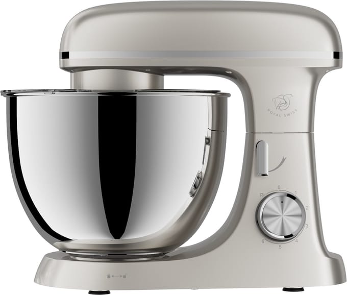 keukenmachine – 2000W Vermogen – 8,5L RVS Kom – Planetair Mengsysteem – Kleur: Crème – Royal Swiss