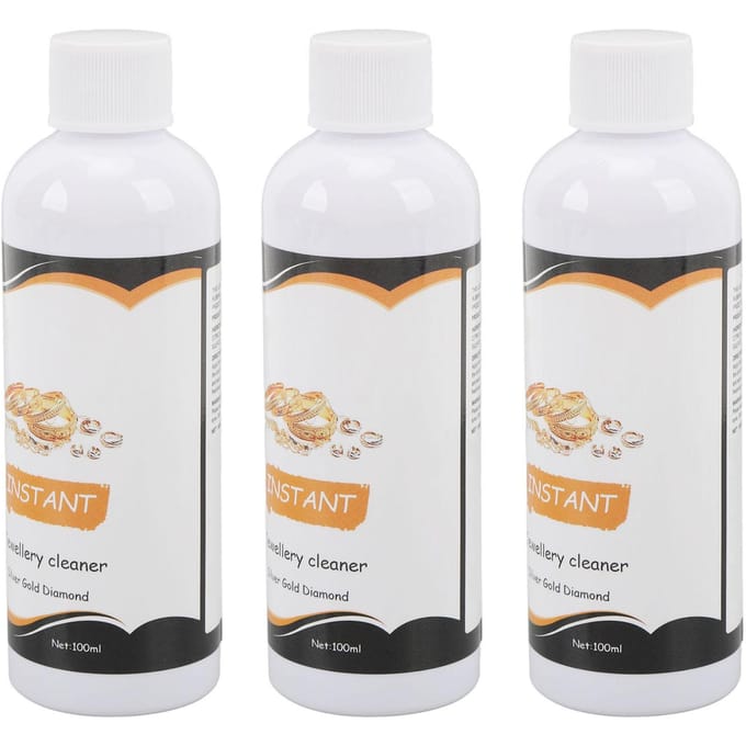 3 Flessen 100ml Sieradenreiniger Vloeistof Oppervlakteverzorgingsoplossing Decontaminatie Reinigingsmiddel voor beige