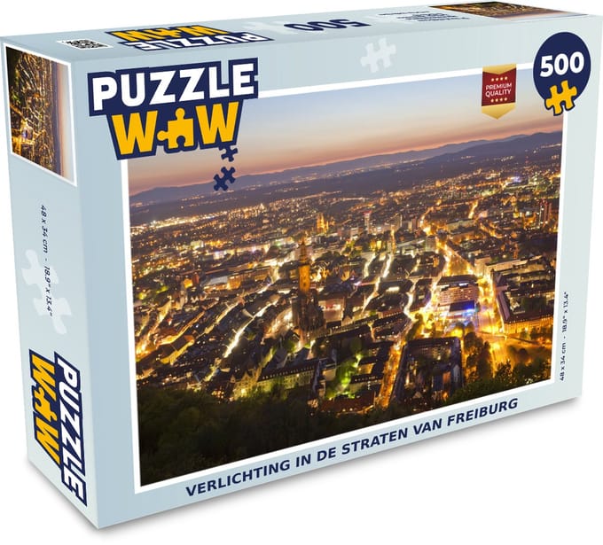 Puzzel Verlichting in de straten van Freiburg - Legpuzzel - Puzzel 500 stukjes