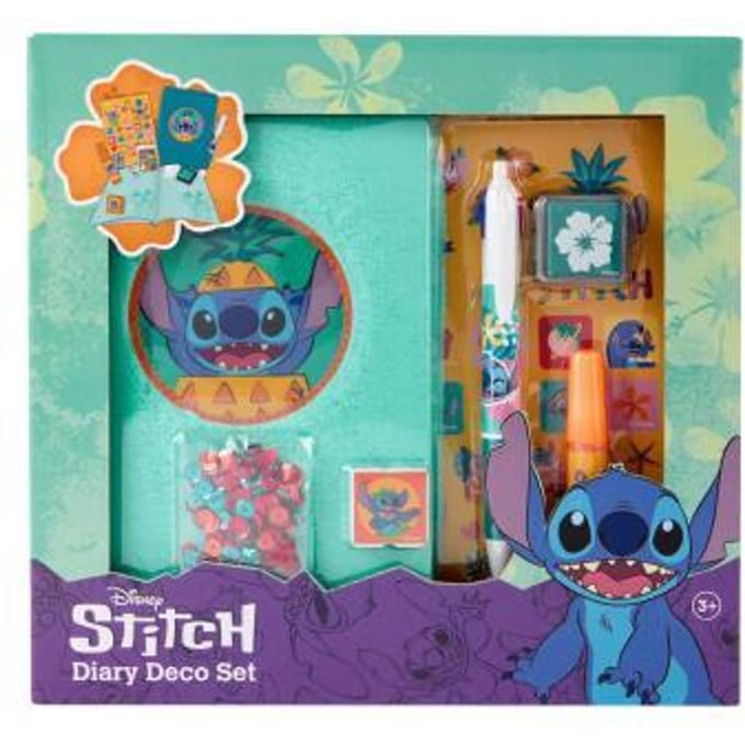 Disney Stitch dagboek decoset fluffy, met 4-kleuren pen en stickers