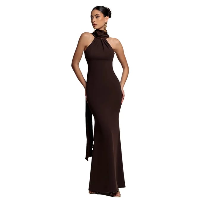 Satin Scuba en Velours Rugvrouw Goddiva Maxi