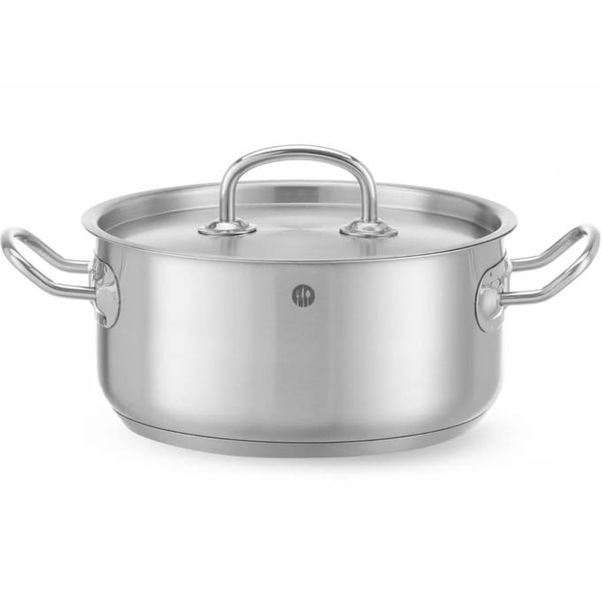 Keukenlijn lage pan met deksel 29 l diameter 200 x 95 h Hendi 836019