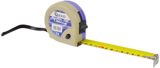 GEKO Meetlint - 7,5 m - Lockable - Antislip haak - Lichtgewicht ontwerp
