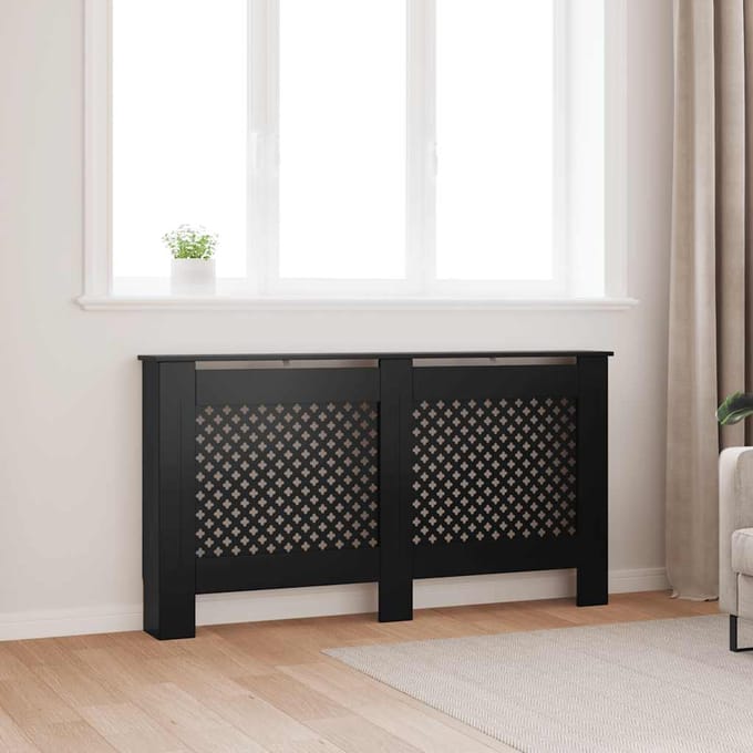 vidaXL Radiatorombouw 152x19x81,5 cm MDF zwart