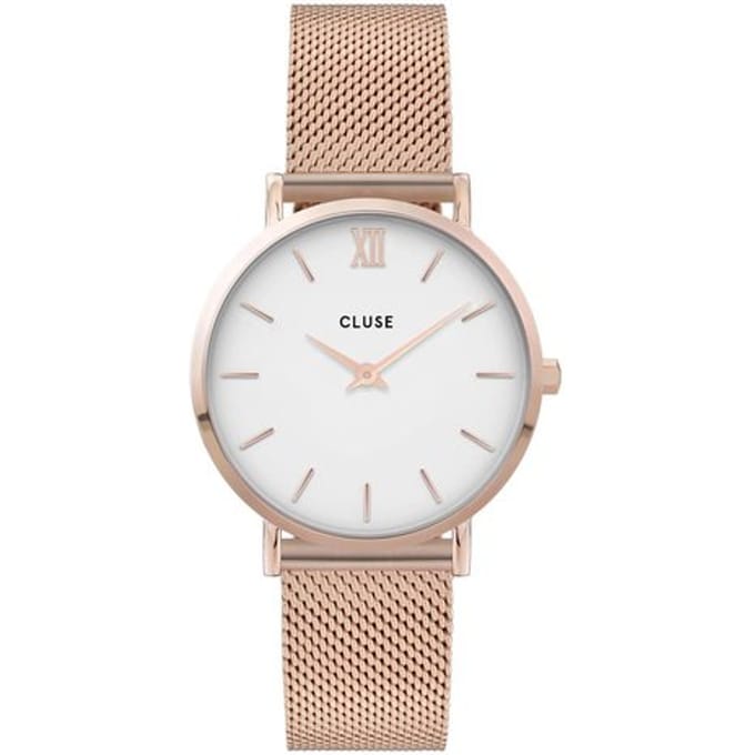 Cluse Minuit Mesh White, Rose Gold Colour