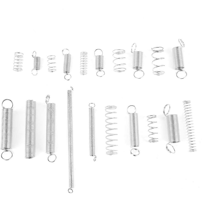 200 stuks Set 20 Maten Koolstofstaal Compressie Trekveren Assortimentskit met Doos white