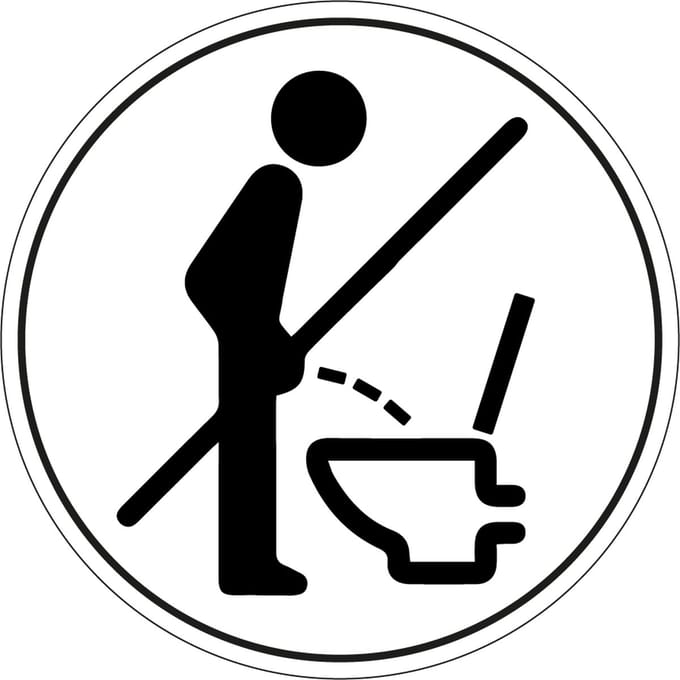 Verboden staand te plassen sticker 100 mm