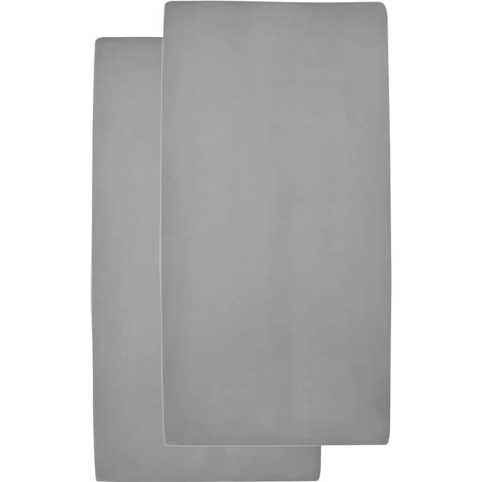Meyco Baby Uni hoeslaken co-sleeper - 2-pack - grey - 50x90cm