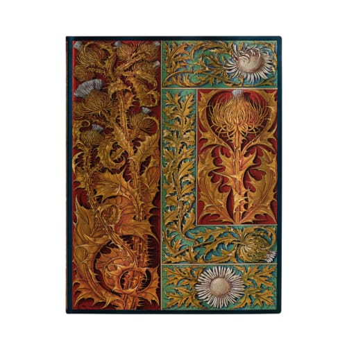 Paperblanks flexis cahier, vox botanica : wild thistle, formaat midi, gelinieerd