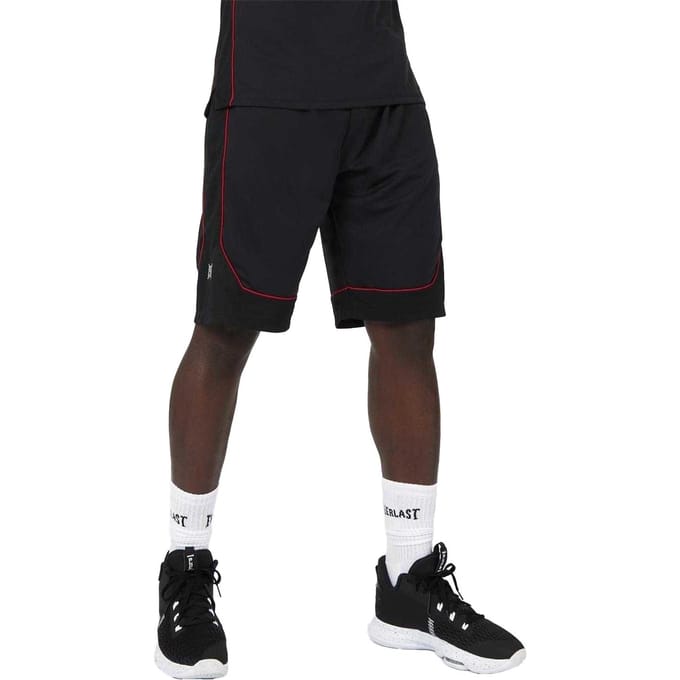 Everlast Heren Los Basketbal Shorts (Zwart, Rood)
