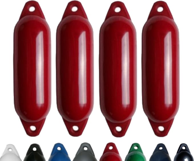 Set van 4 met Majoni Star 55 stootwillen - bordeaux rood, 90 x 30 cm