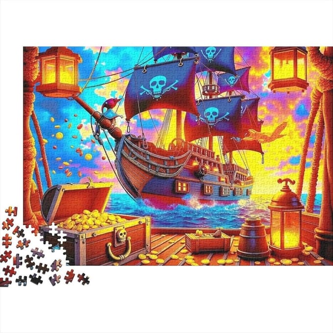 Puzzel Schip - 1000 Stukjes - Ontspanning Thuis - Gedetailleerd Motief - 52 x 38 cm - Meerdere Kleuren